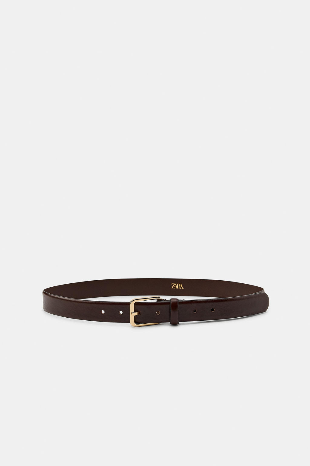 100% LEATHER BELT WITH SQUARE BUCKLE - Zara фото 7