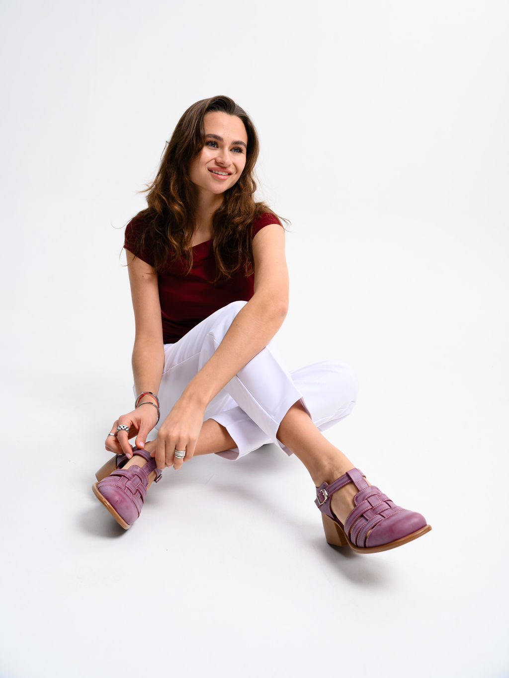 Босоножки 5035.23663bе.Вакса бордо+коричневый