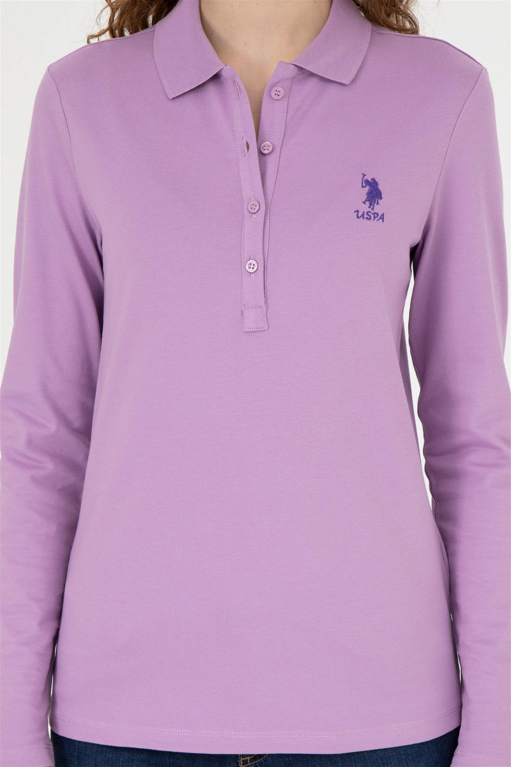 Женский сиреневый базовый свитшот - U.s. polo assn фото 6