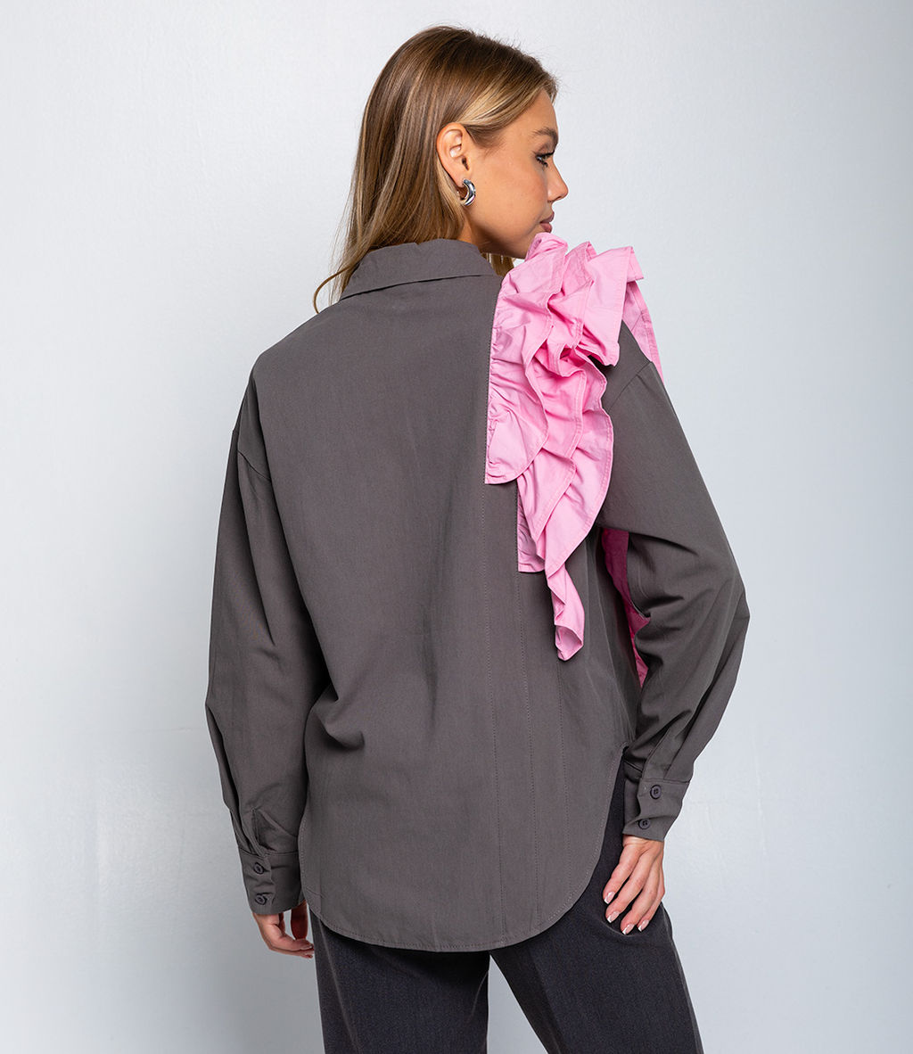 Рубашка #КТ2666, хаки - Dommod фото 3