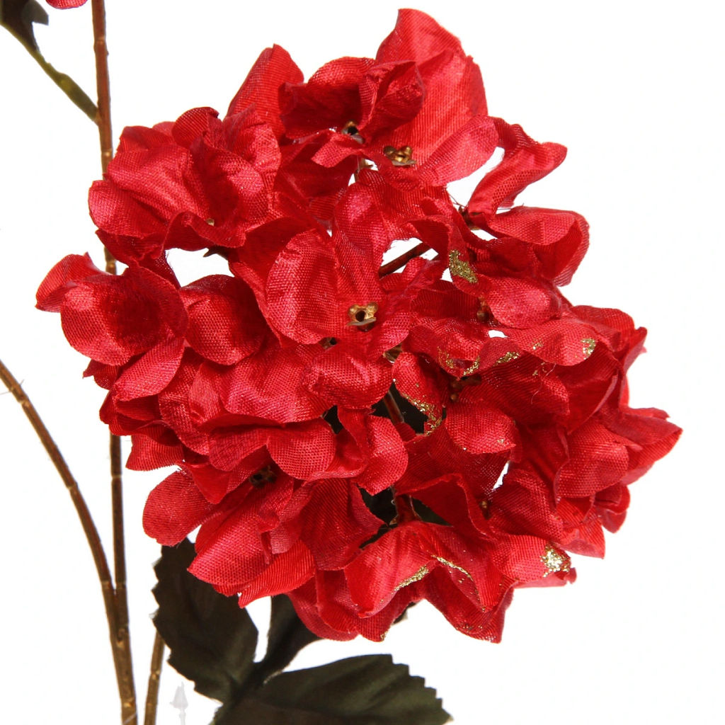 Искусственные цветы "FLOWERS GLAMOUR" 70см Гортензии 3 цветка красные