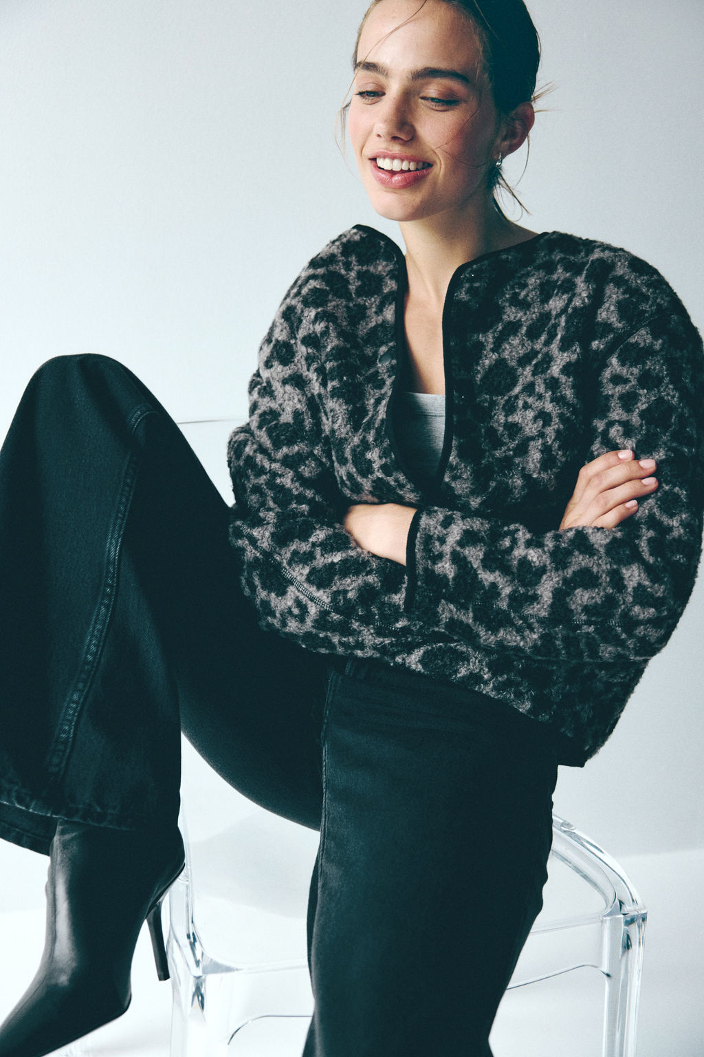 Chaqueta estampada en borreguito - H&m фото 6