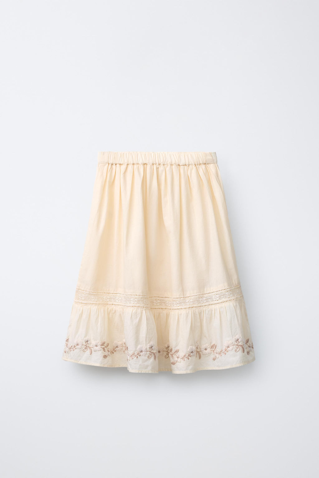 FALDA MIDI BORDADO / Crudo - Zara фото 4
