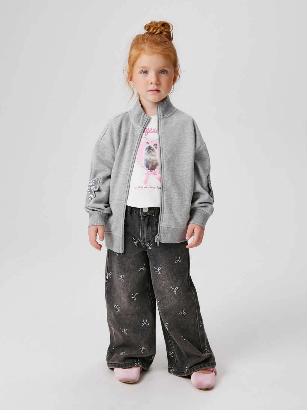 ACOOLA / Куртка (толстовка) детская для девочек Flumeri серый фото 2