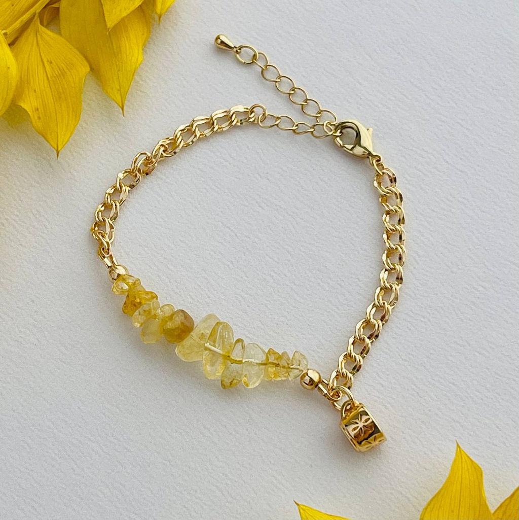 Браслет на цепочке из Цитрина