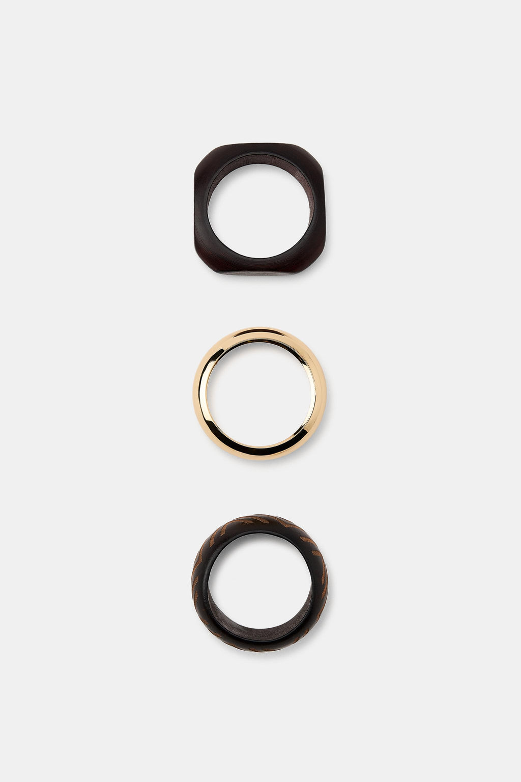 PACK 3 PULSERAS MET?LICA MADERA / Marr?n