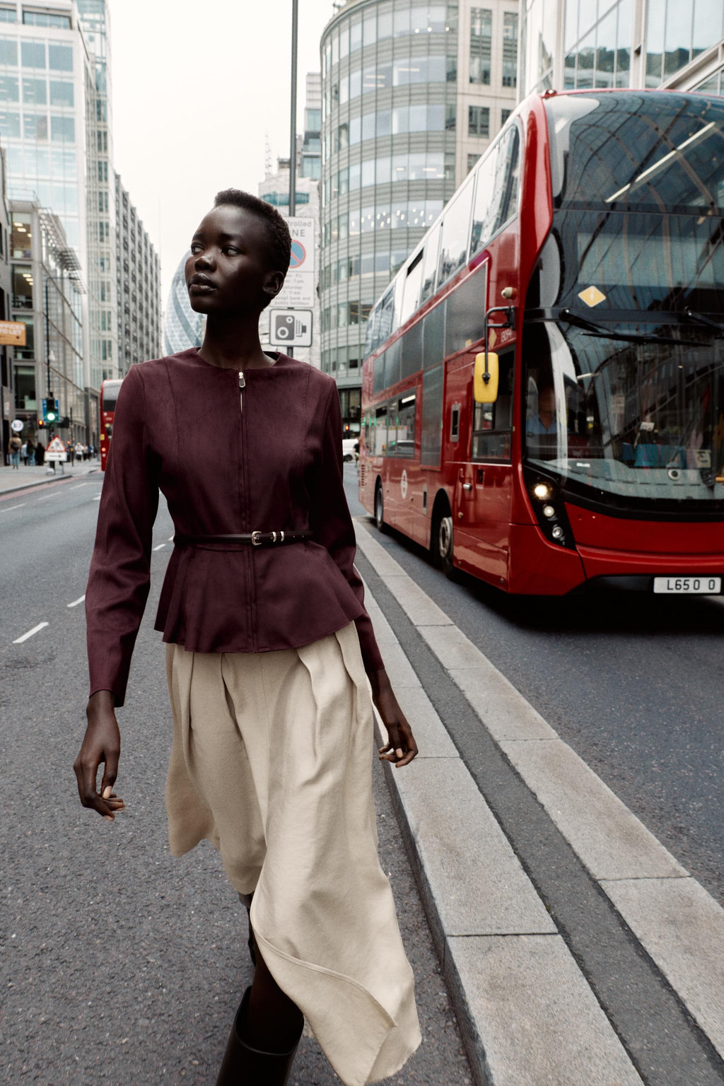 BELTED FAUX SUEDE PEPLUM JACKET - Zara фото 2