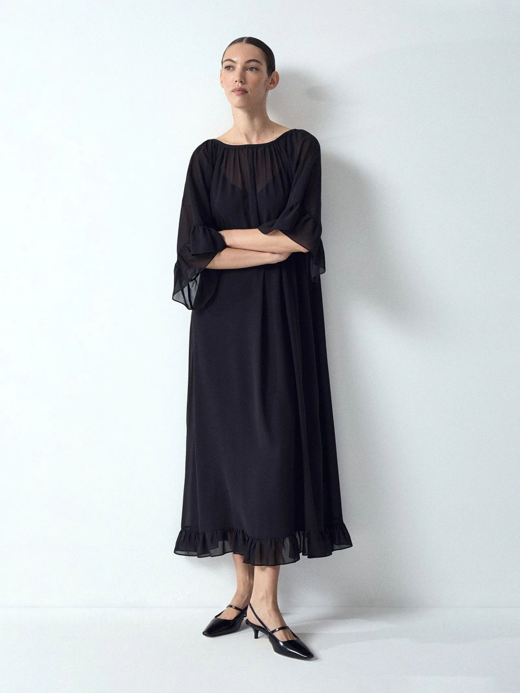 EMKA // Платье миди из шифона  фото 3