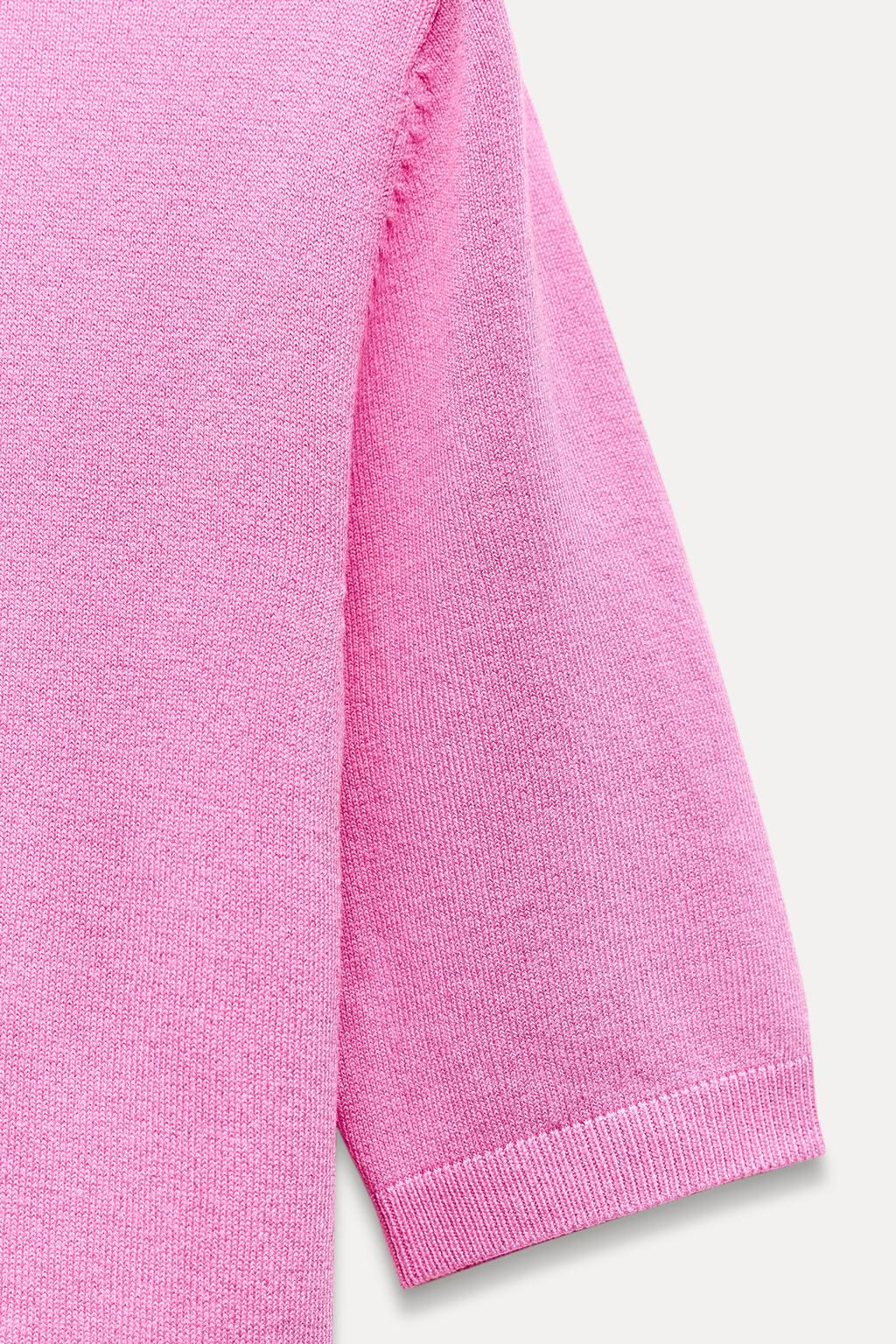 BASIC PLAIN KNIT SHORT SLEEVE TOP - Zara фото 3