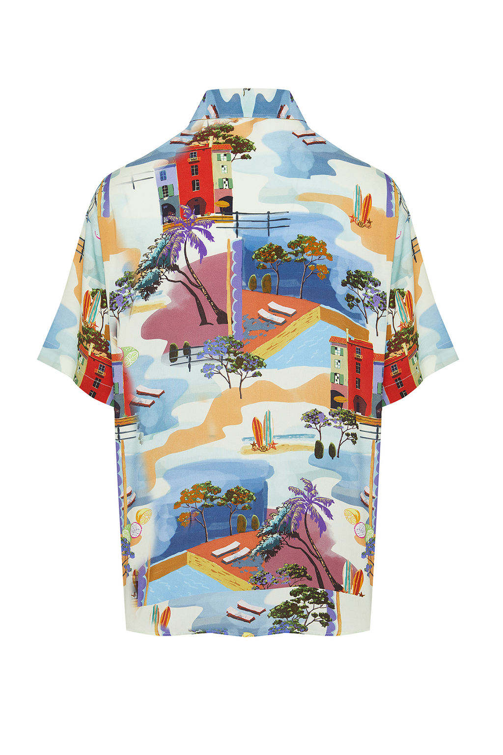 TRENDYOL MAN Cok Renkli More Sustainable Oversize Fit %100 Viskon Bask?l? K?sa Kollu Salas Gomlek TMNSS24GO00056 - Trendyolmilla фото 9