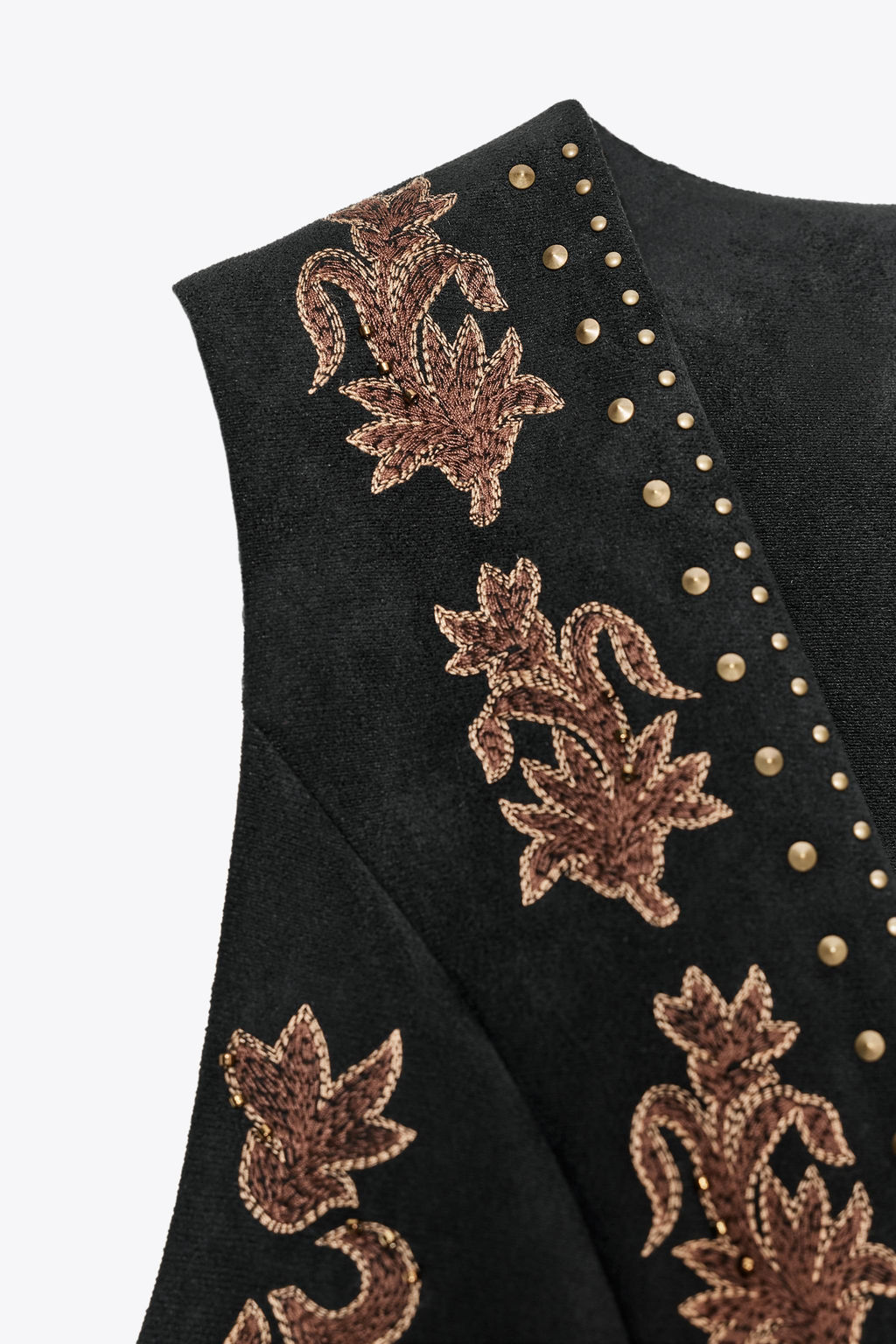 FAUX SUEDE WAISTCOAT WITH BEADED EMBROIDERY - Zara фото 8