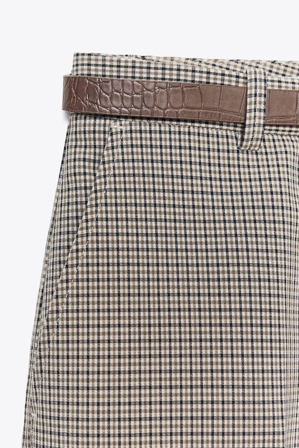 CHECK TROUSERS WITH BELT - Zara фото 9