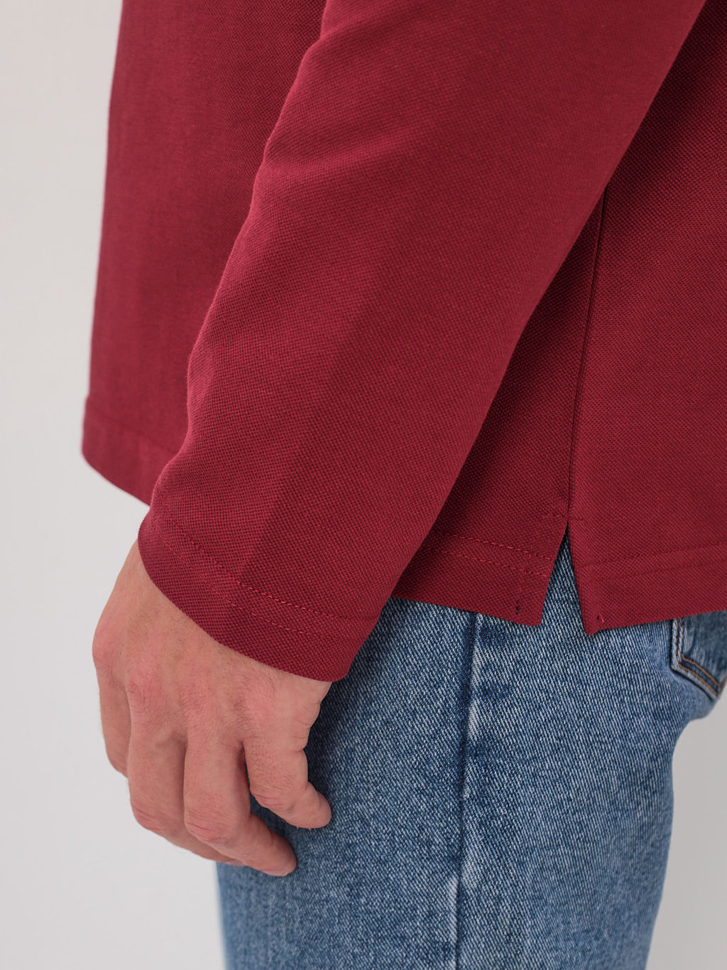 Джемпер мужской с воротником поло GREG G155-PO1246-CTR2085 (бордовый)  фото 4