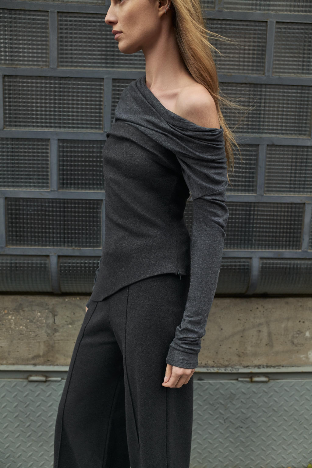 DRAPED T-SHIRT WITH LYOCELL