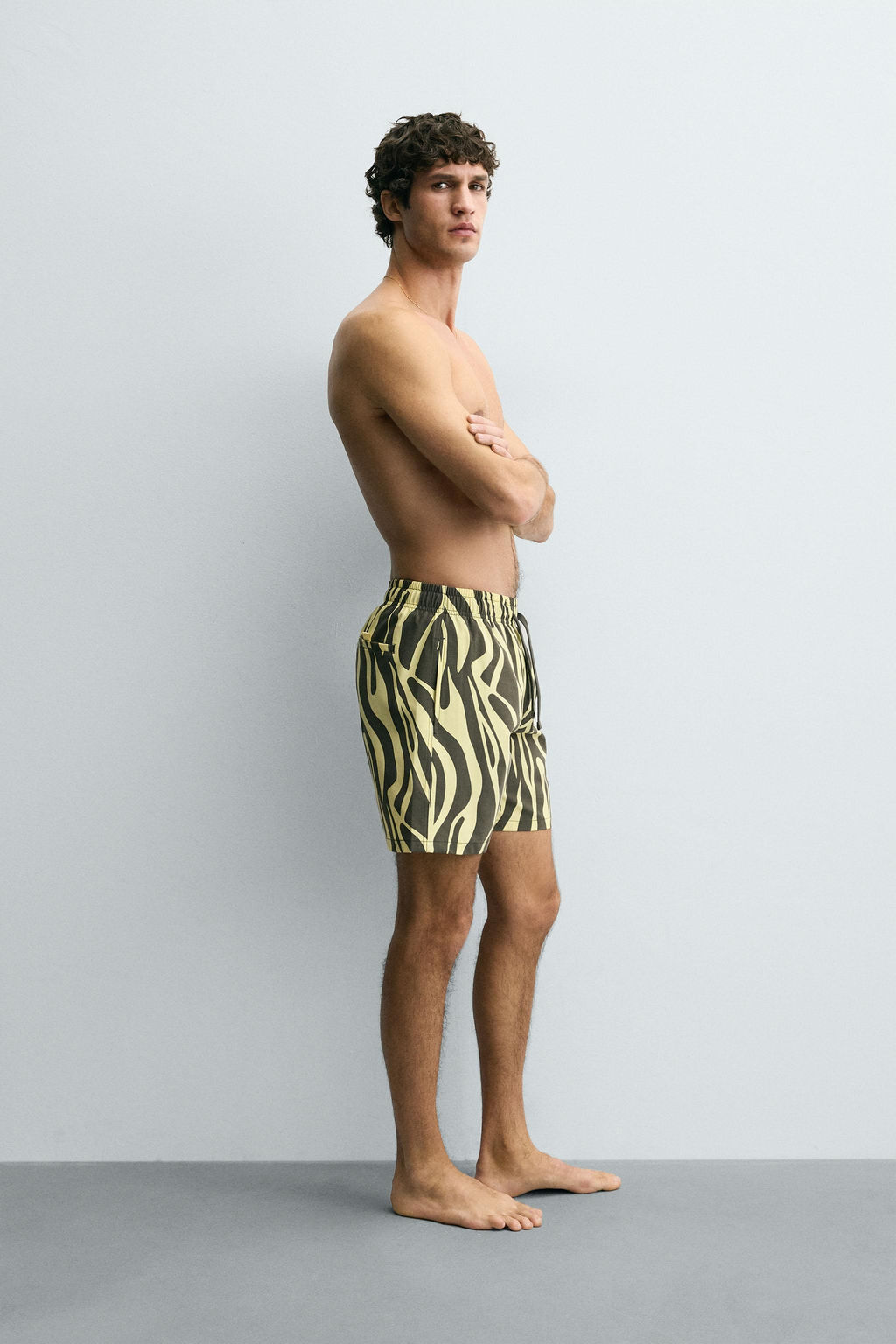 ANIMAL PRINT LONG SWIMMING TRUNKS - Zara фото 6