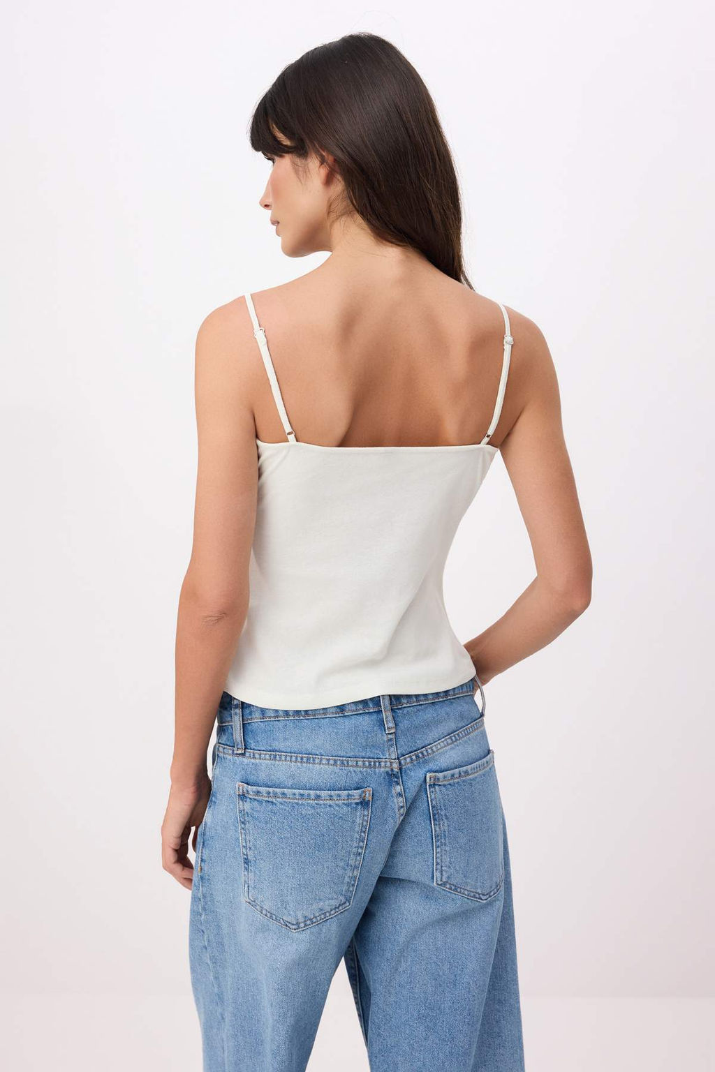 Kahverengi Fitted/Vucuda Oturan Straplez Ince Ask?l? Kolsuz Pamuk Ribana Orme Atlet TWOSS26AL00033 - Trendyolmilla фото 8