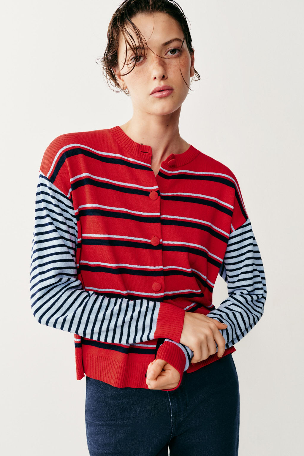 CHAQUETA PUNTO RAYAS / Multicolor - Zara фото 4