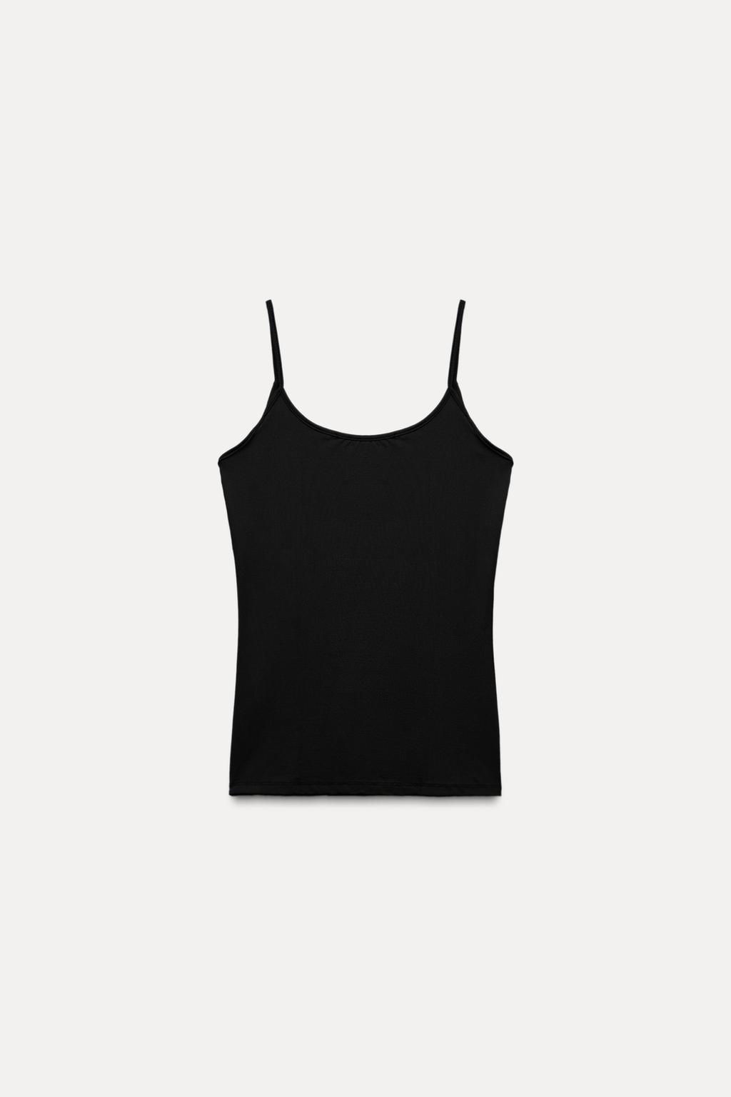 POLYAMIDE SLIM STRAP T-SHIRT - Zara фото 19