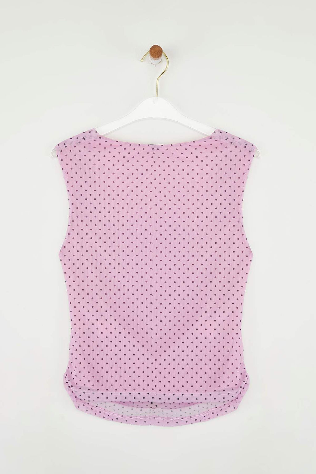 Trendyolmilla Kahverengi Astarl? Leopar Bask?l? Tul Vucuda Oturan Crop Fiyonk Detayl? Orme Bluz TWOSS25BZ00033  фото 6