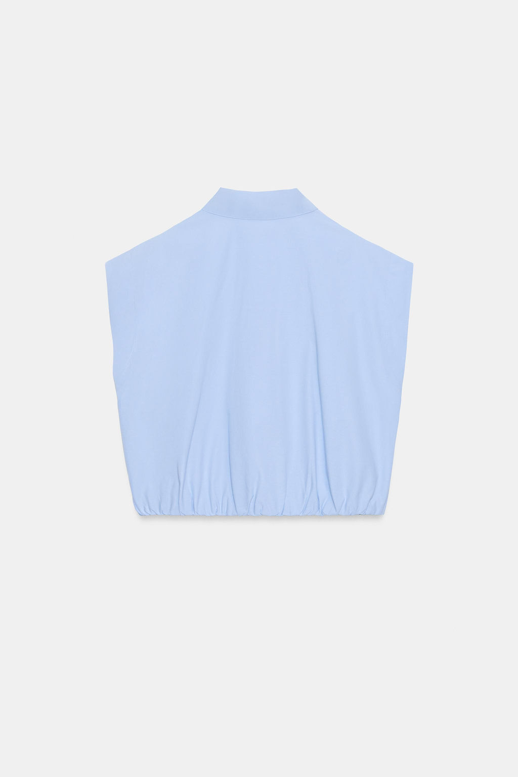 CAMISA CORTA GLOBO / Azul claro - Zara фото 6