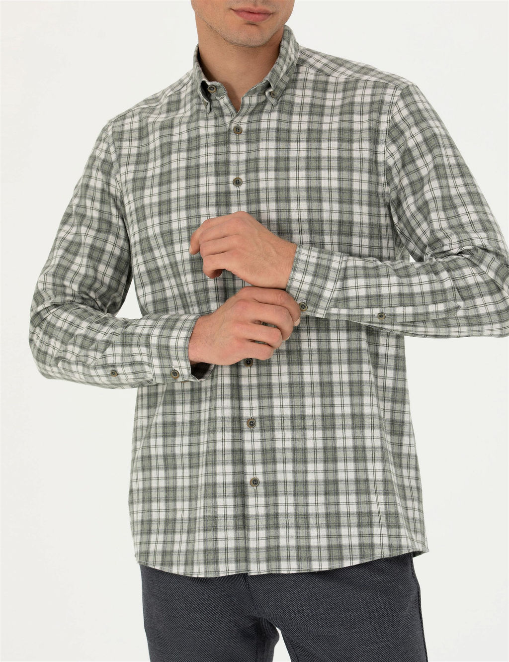 Haki Regular Fit Uzun Kollu G_mlek