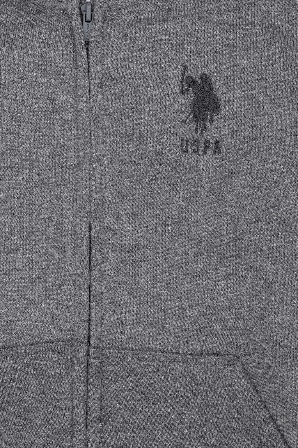 U. S. Polo Assn Детская базовая толстовка с капюшоном антрацитового меланжа - U.s. polo assn фото 4