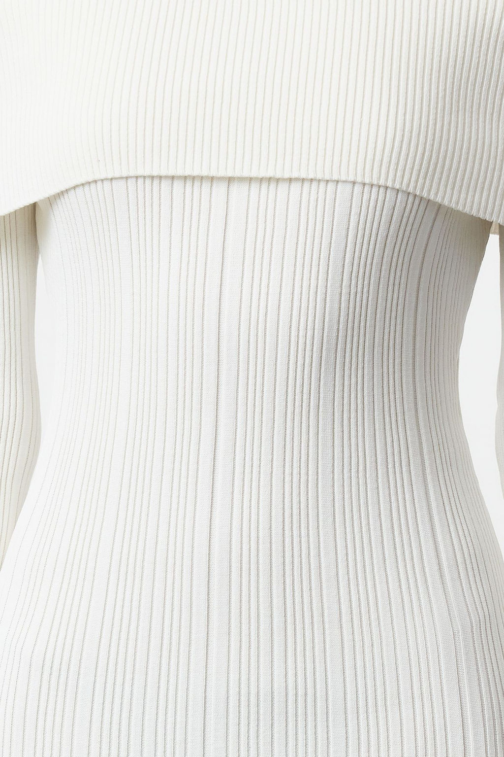 Ekru Midi Triko Basic Carmen Yaka Elbise TWOAW25EL00033