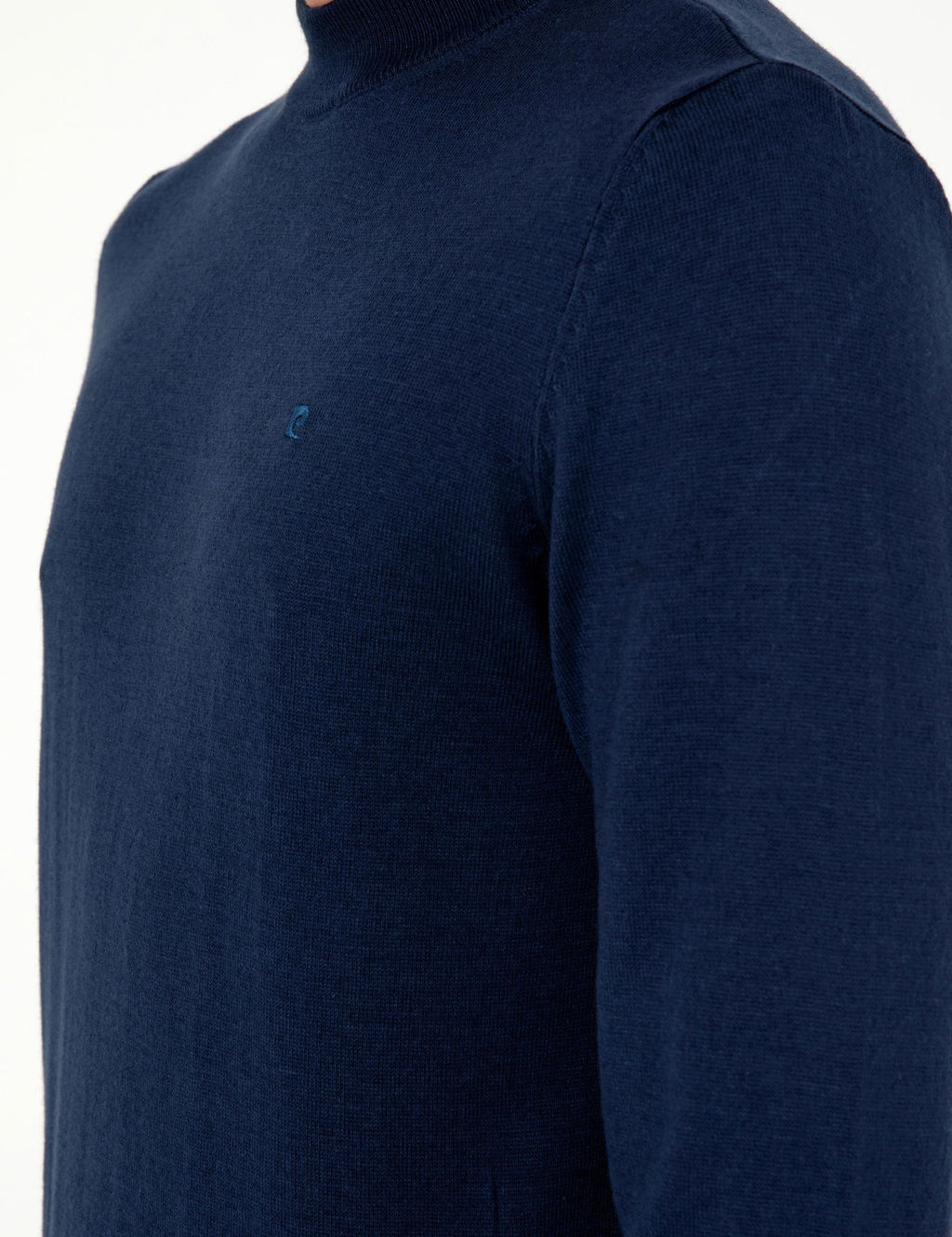A__k Lacivert Slim Fit Yar_m Bal_k__ Yaka Basic Triko Kazak
