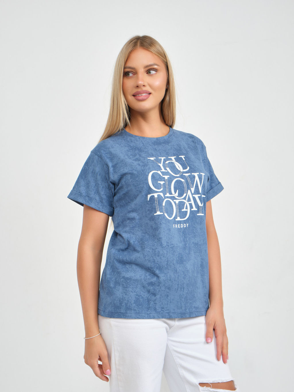 Футболка варенка Хлопок 100% Лиона индиго - Ивассорти фото 5