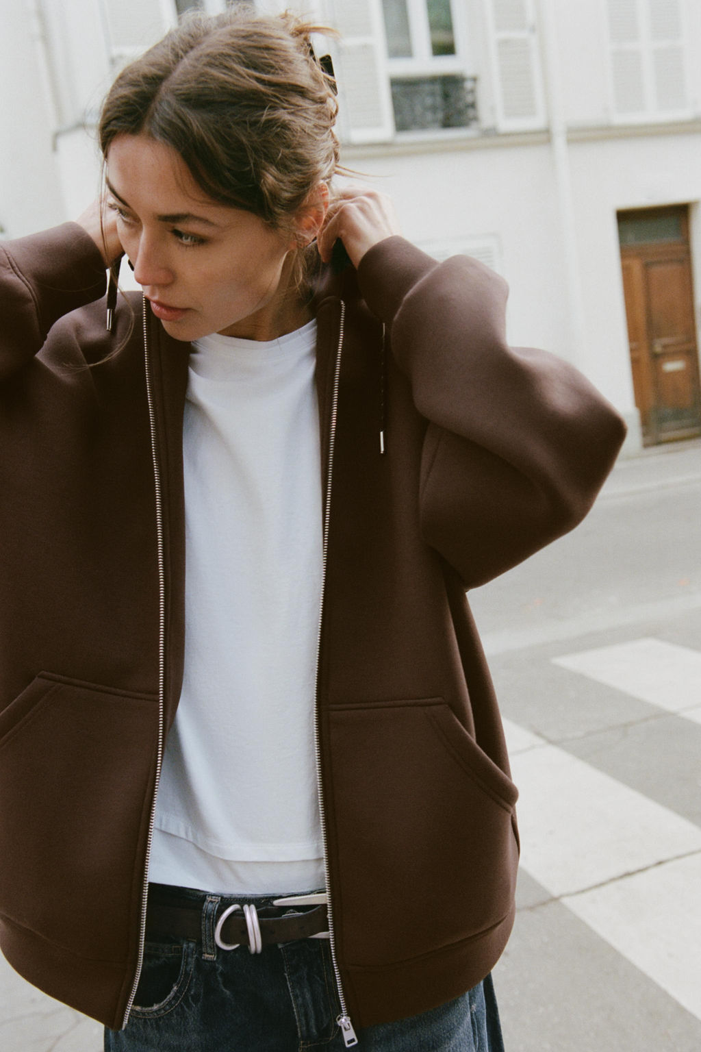 SUDADERA CAPUCHA CORDONES / Marr?n - Zara фото 2