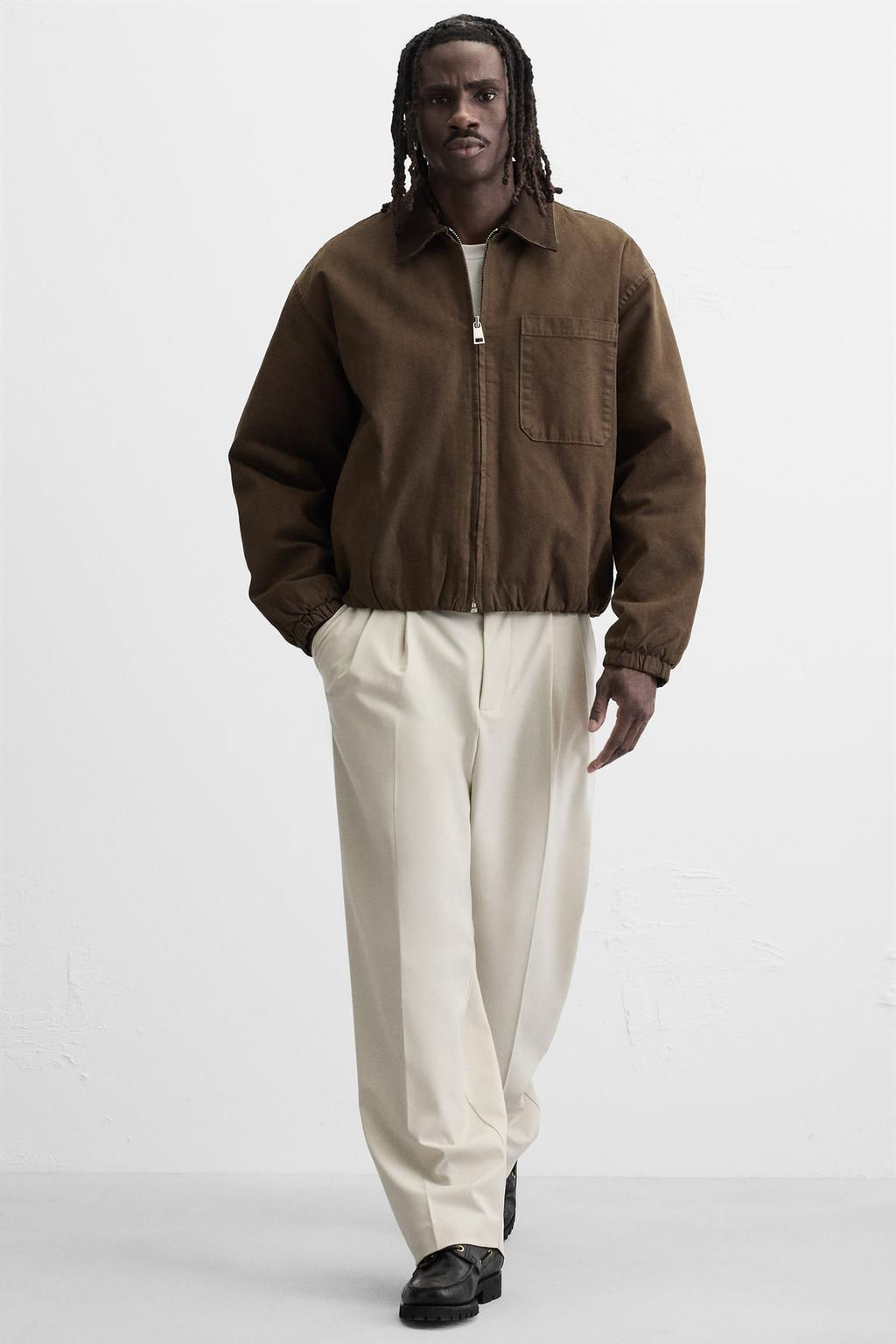 WIDE FIT PLEATED TROUSERS - Zara фото 6