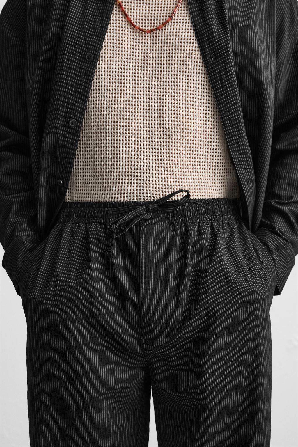 STRIPED MODAL BLEND TROUSERS - Zara фото 5