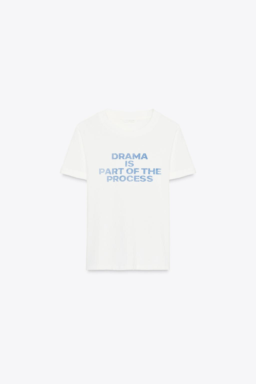 SLOGAN RIPPED COTTON T-SHIRT - Zara фото 5