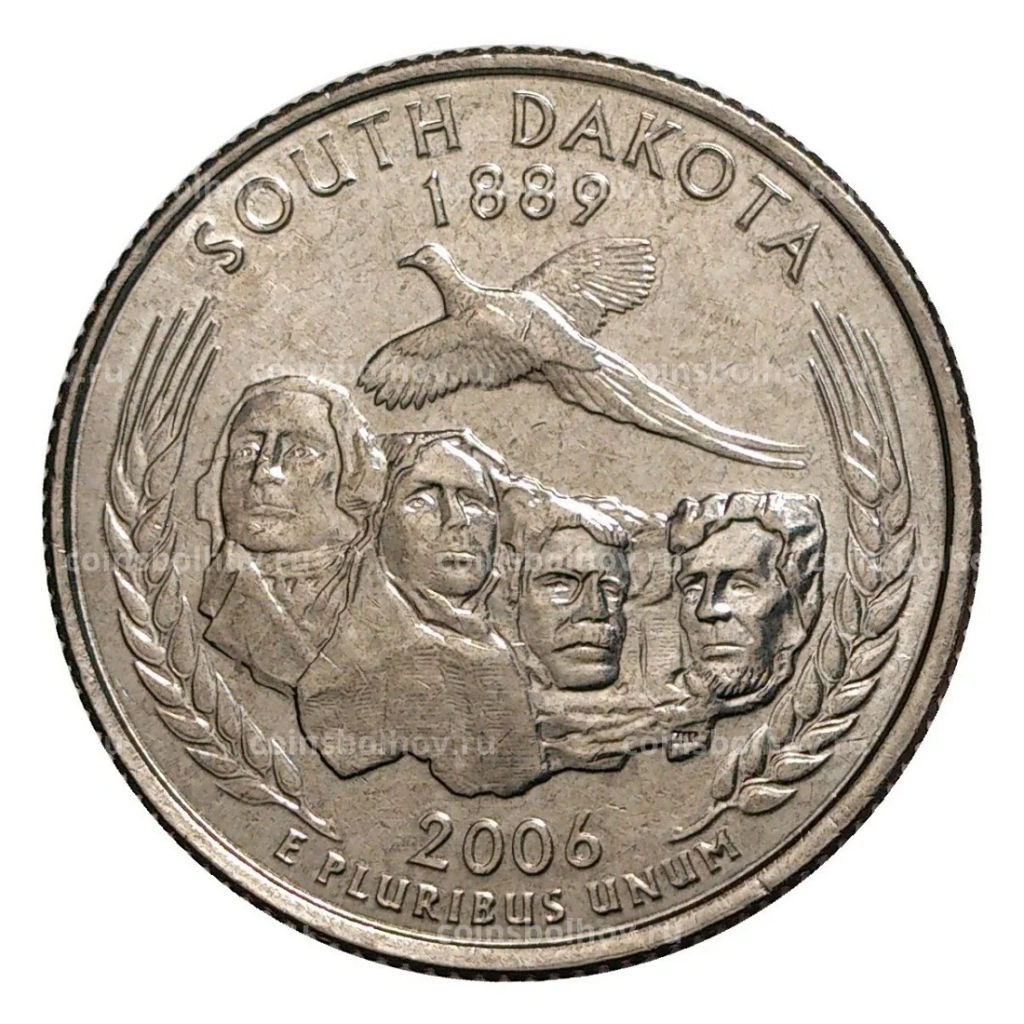 Монета 25 центов 2006 года P Штаты и территории - Южная Дакота