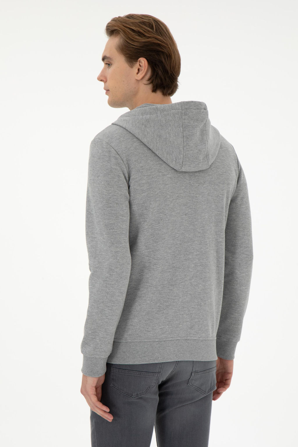 Мужской серый меланжевый вязаный кардиган Неожиданная скидка в корзине - U.s. polo assn фото 5