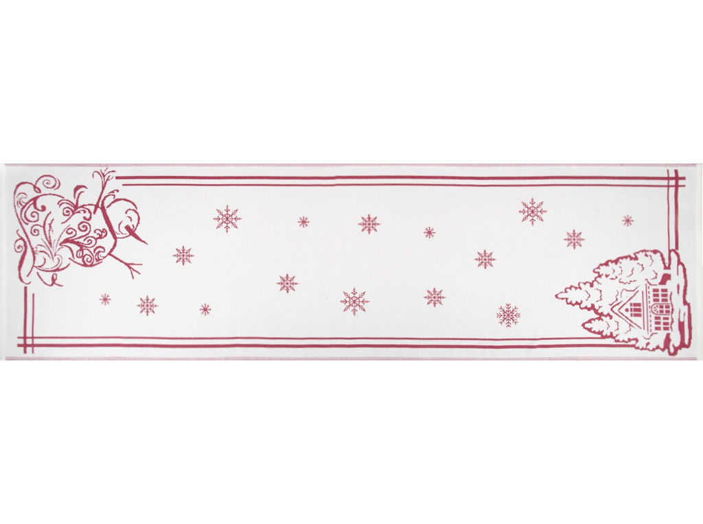 Полотенце 5с22.312ж1 Снеговик и домик1(ДТЭ бордовый) 50х180 см