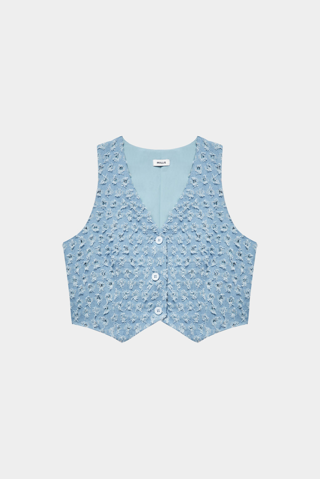 Жилет из фактурного денима - Mollis фото 6