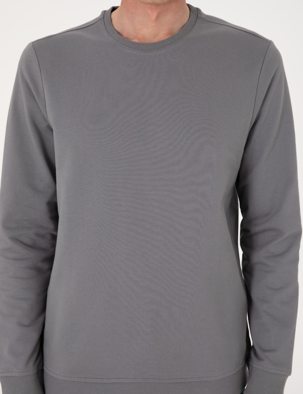 Gri 2 _plik Regular Fit Bisiklet Yaka Basic Sweatshirt - Pierre cardin фото 6