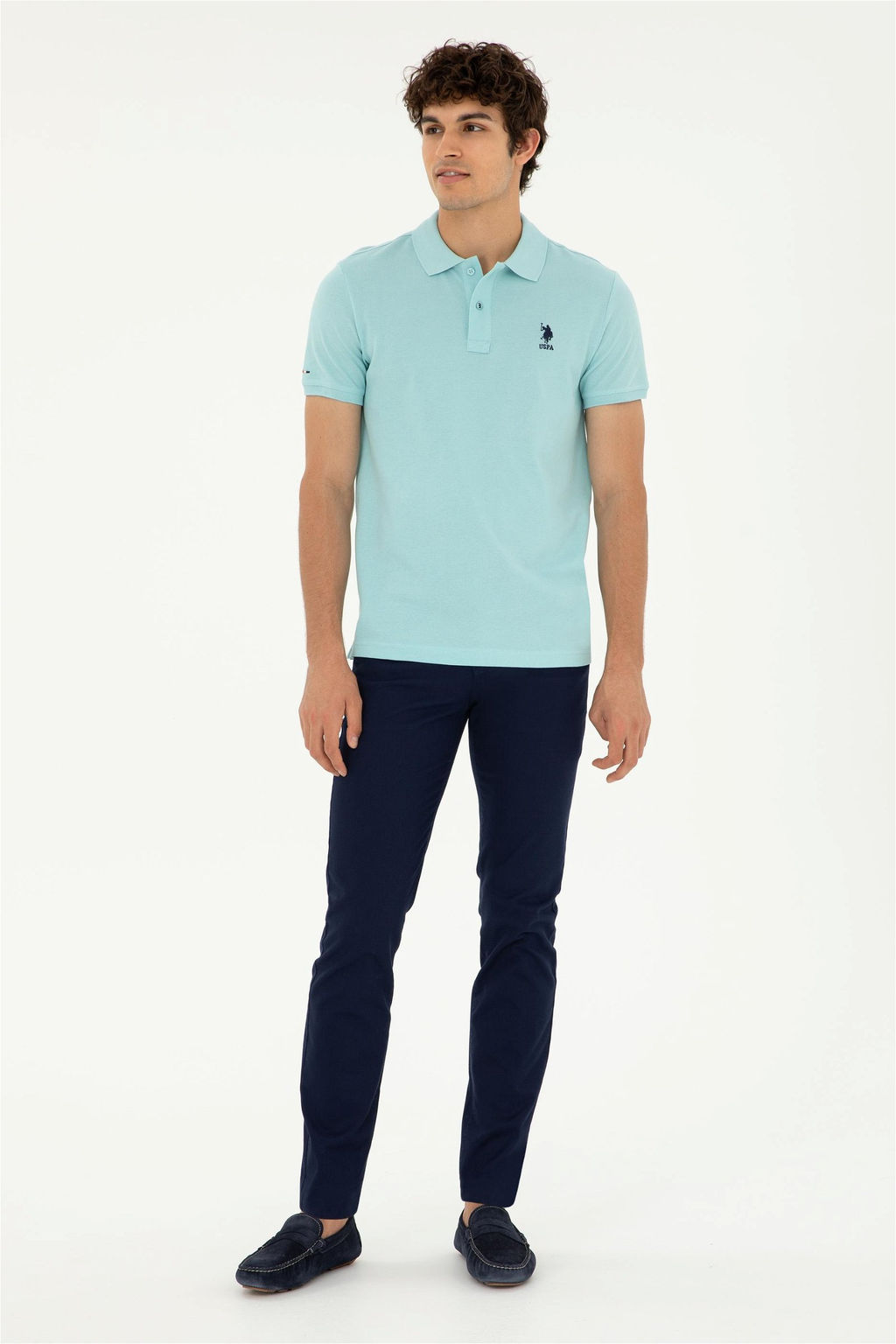 Футболка мужская U.S. Polo Assn цвета морской волны хлопок  фото 4