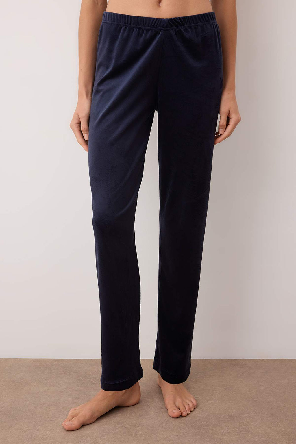 Lacivert Ceyiz Set Dantel Detayl? Kadife Orme Pijama Tak?m? THMAW26PT00206 - Trendyolmilla фото 4