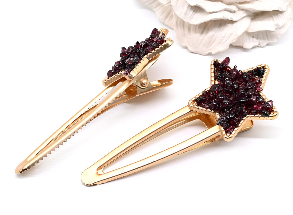 Заколка зажим Звезда с турмалином 7,5*3*1,8см - Радуга камня фото 11