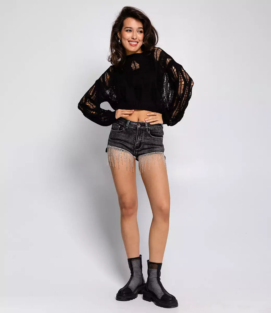 Джинсовые шорты #КТ6761, серый