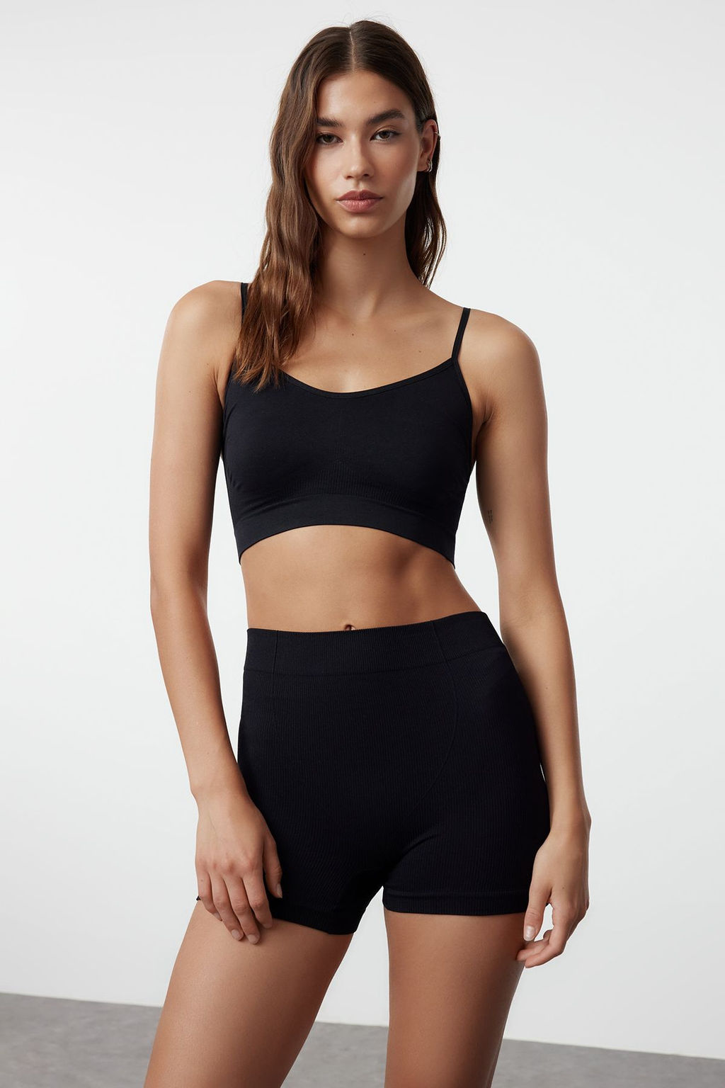 Trendyolmilla Siyah-Ten 2li Paket Seamless/Dikissiz Boxer Orme Kulot THMAW25KU00010  фото 2