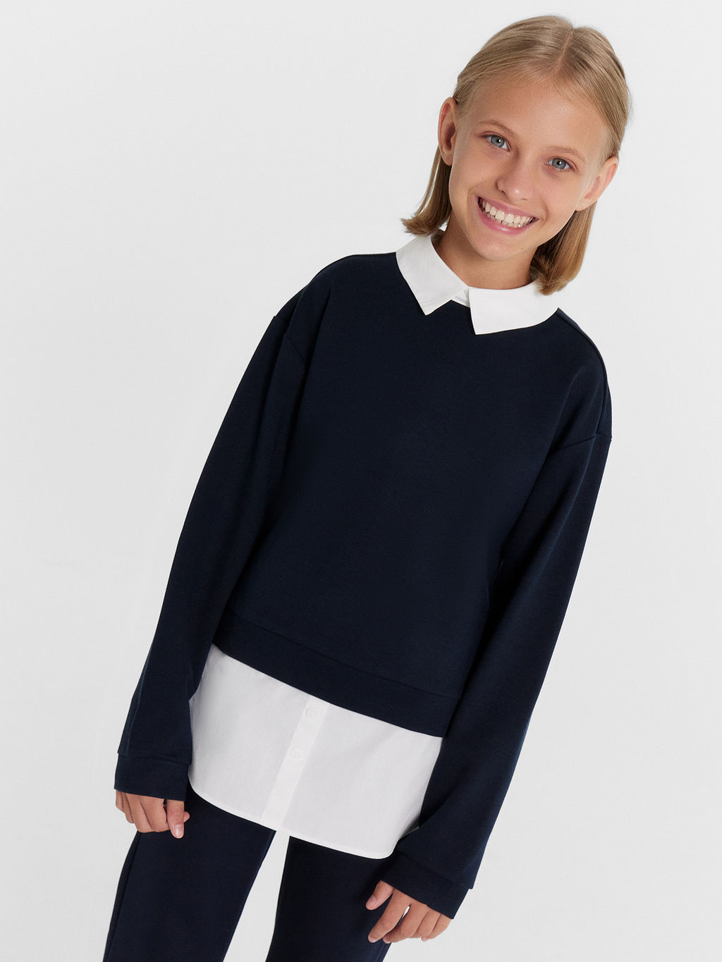 Джемпер для девочек в синем цвете