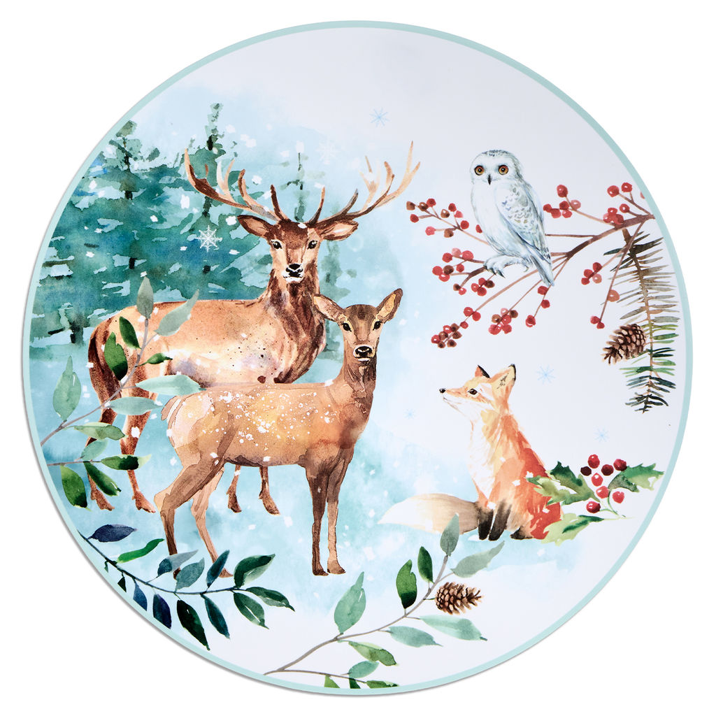 НАБОР ПОДСТАНОВОЧНЫХ САЛФЕТОК ЗИМНЯЯ СКАЗКА ИЗ 4 ШТ., ДИАМЕТР=38 СМ