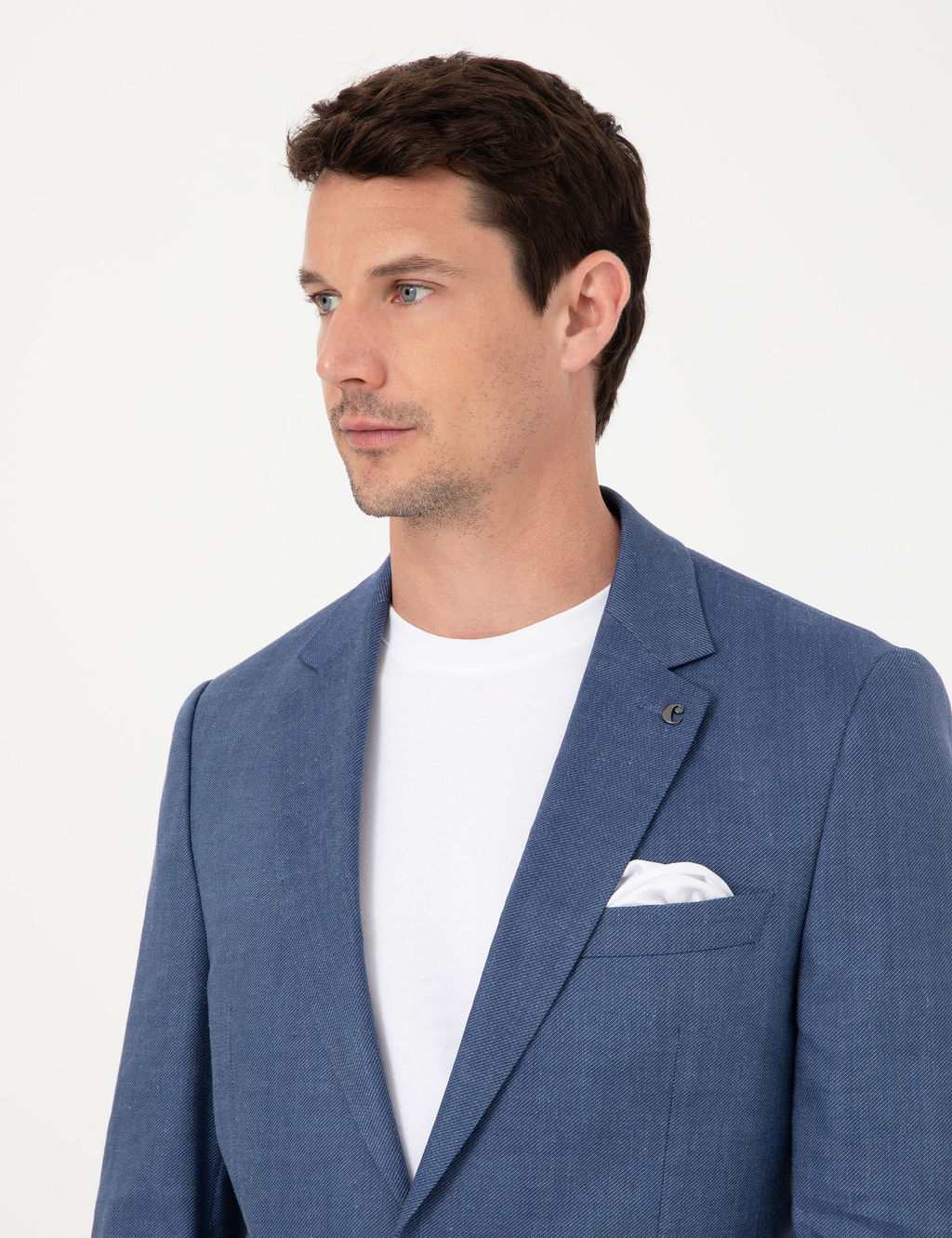 Костюм Cacharel Slim Fit индиго из льна