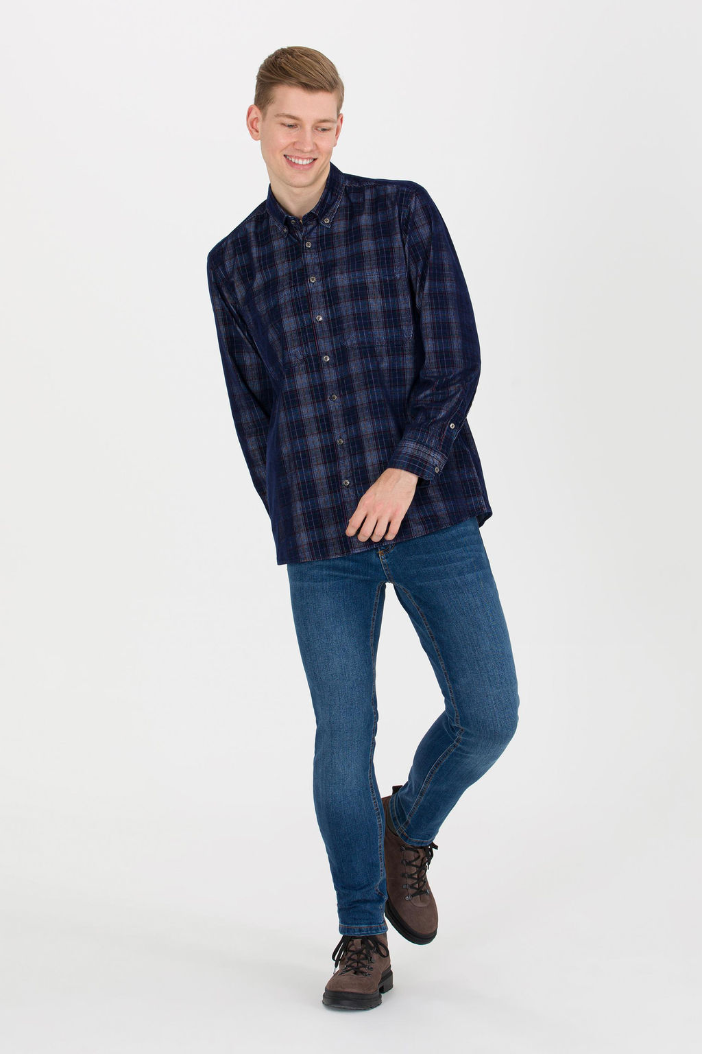 U. S. Polo Assn Мужская темно-синяя рубашка в шотландскую клетку - U.s. polo assn фото 3