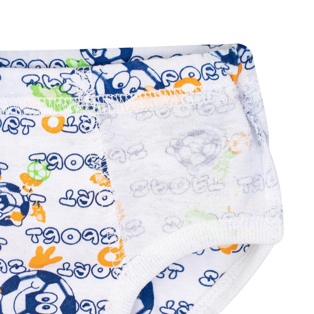 Трусы для мальчика белые принт оранжевый мяч