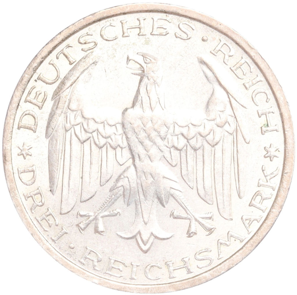 Монета 3 рейхсмарки 1927 года A Германия 400 лет Марбургскому университету имени Филиппа