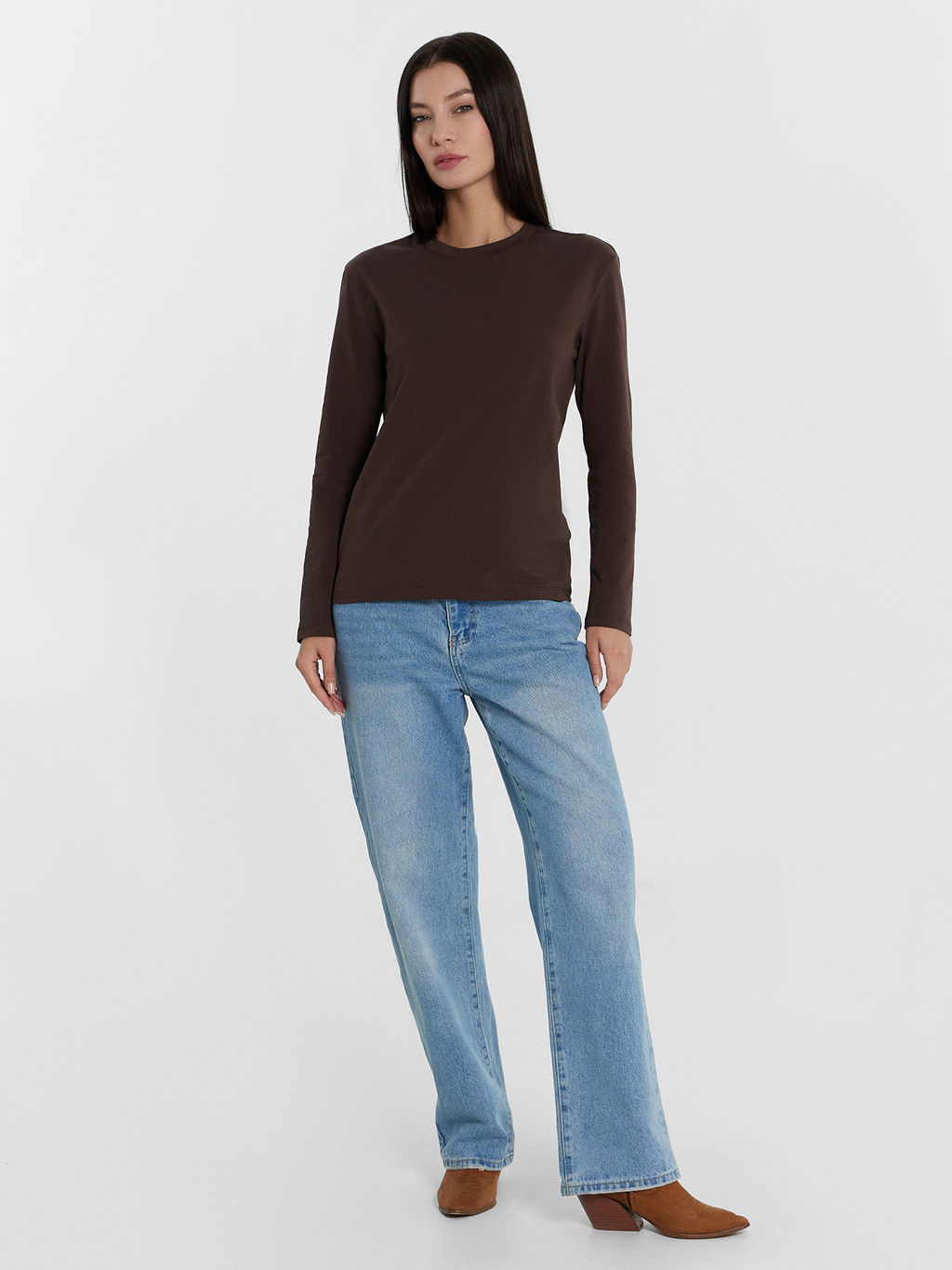 Лонгслив женский коричневый